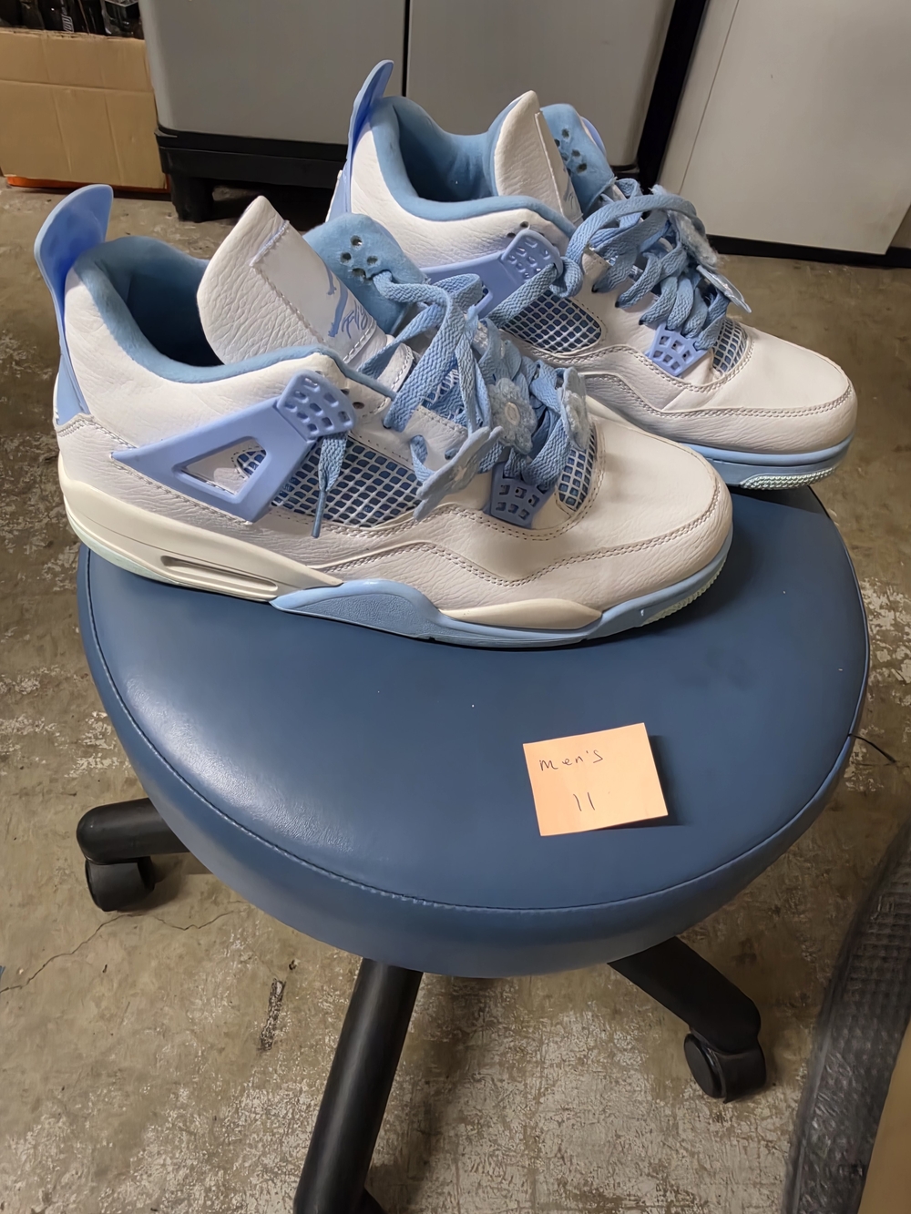 Jordan Men's Athletic Sneakers in Light Blue and White